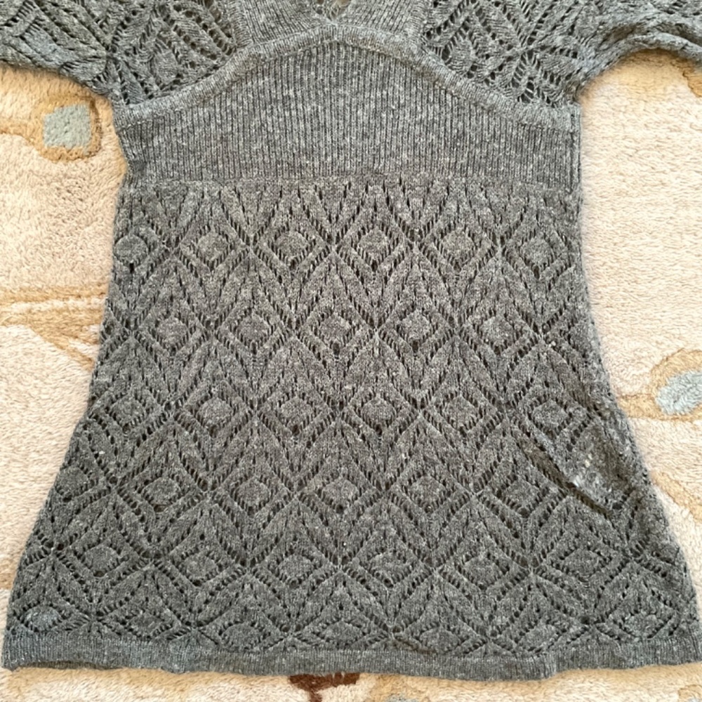H&M Crochet Style Sweater Gray Size XS - Picture 3 of 9